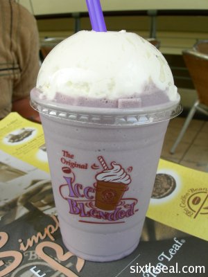 coffee bean pomegranate blueberry ice blended
