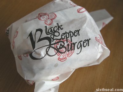 black pepper chicken burger