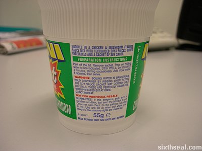 mini pot noodle text