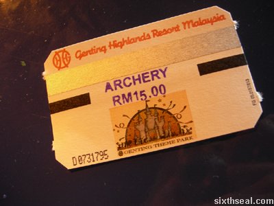 archery range ticket