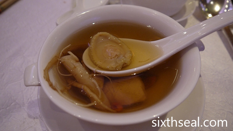 Double Boiled South Australia Mini Abalone Soup with Fresh Ginseng