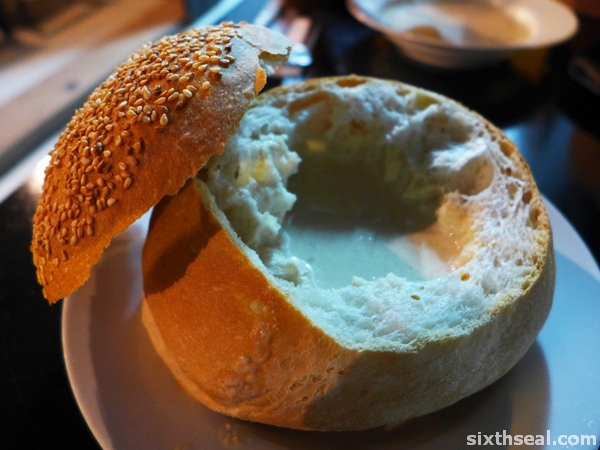 soup in bread