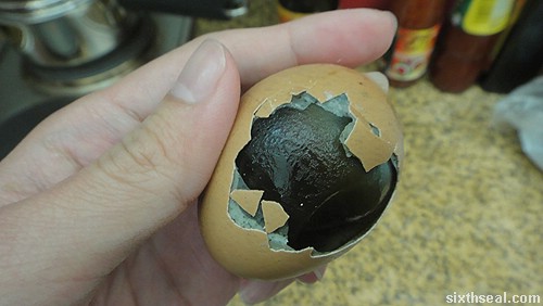 century egg peeled